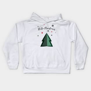 Hello Christmas Christmas fir-tree Kids Hoodie